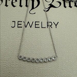 18k White Gold Diamond Bar Necklace